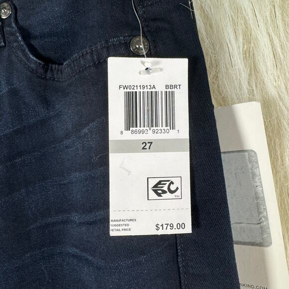 NEW 7 For All Mankind b(air) High Waist Super Skinny Jean Dark Wash Stretch 27 - Picture 9 of 10